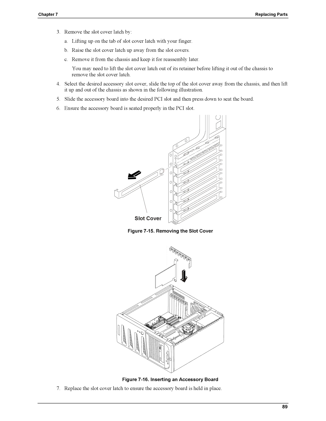 HP Server tc2110 manual Slot Cover 