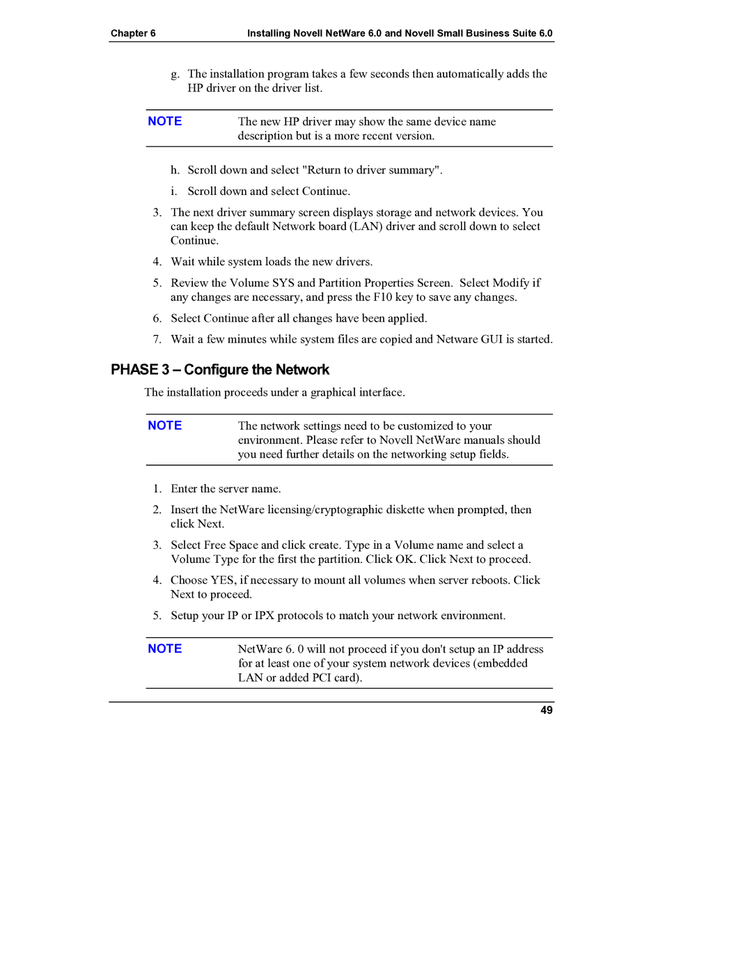 HP Server tc2110 manual Phase 3 Configure the Network 