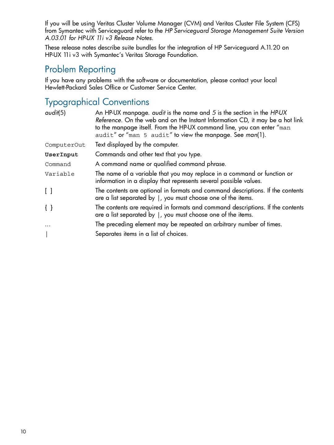 HP Serviceguard Extension for RAC (SGeRAC) manual Problem Reporting, Typographical Conventions 