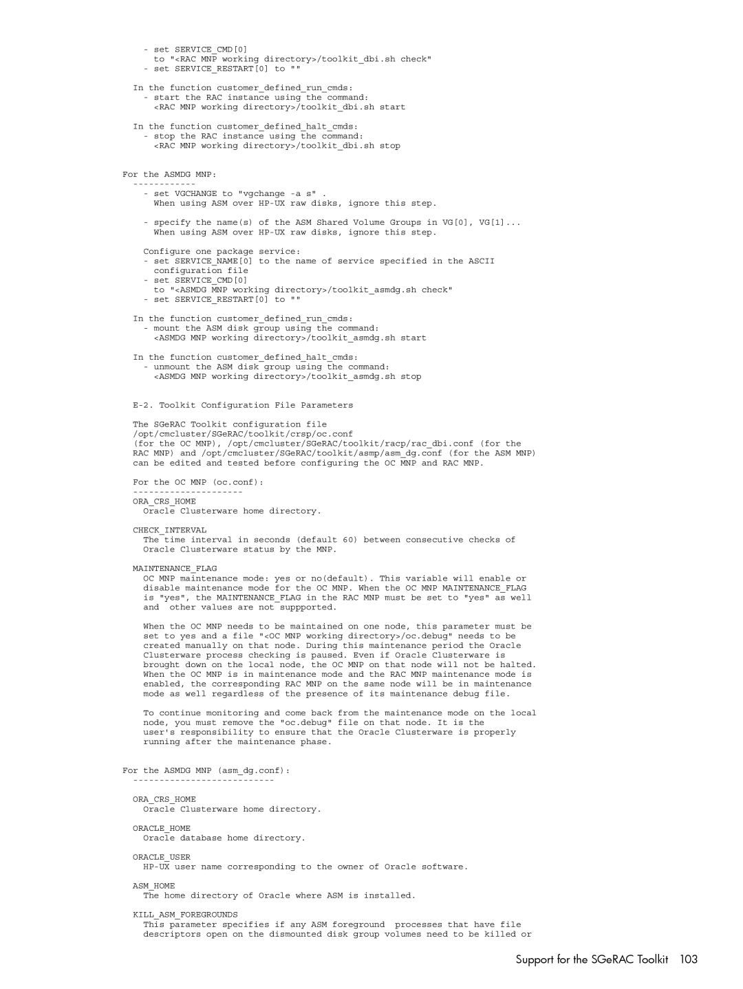 HP Serviceguard Extension for RAC (SGeRAC) manual Oracrshome 
