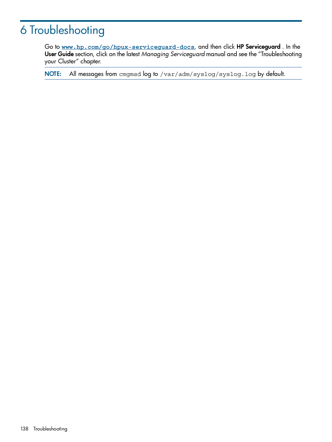 HP Serviceguard Extension for RAC (SGeRAC) manual Troubleshooting 