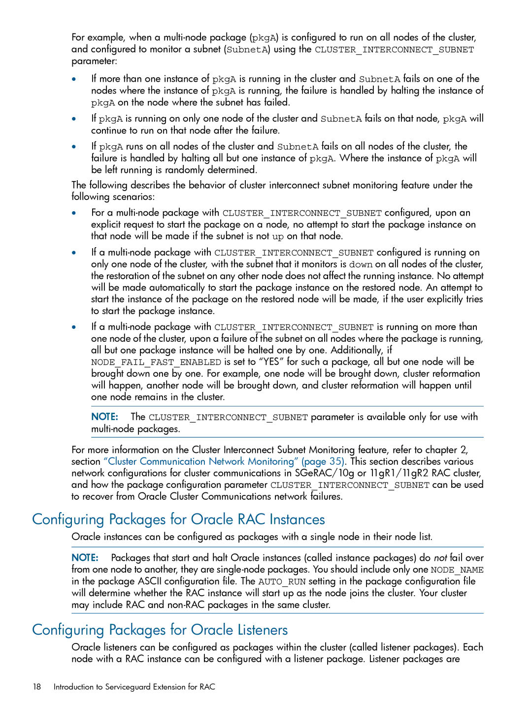 HP Serviceguard Extension for RAC (SGeRAC) manual Configuring Packages for Oracle RAC Instances 