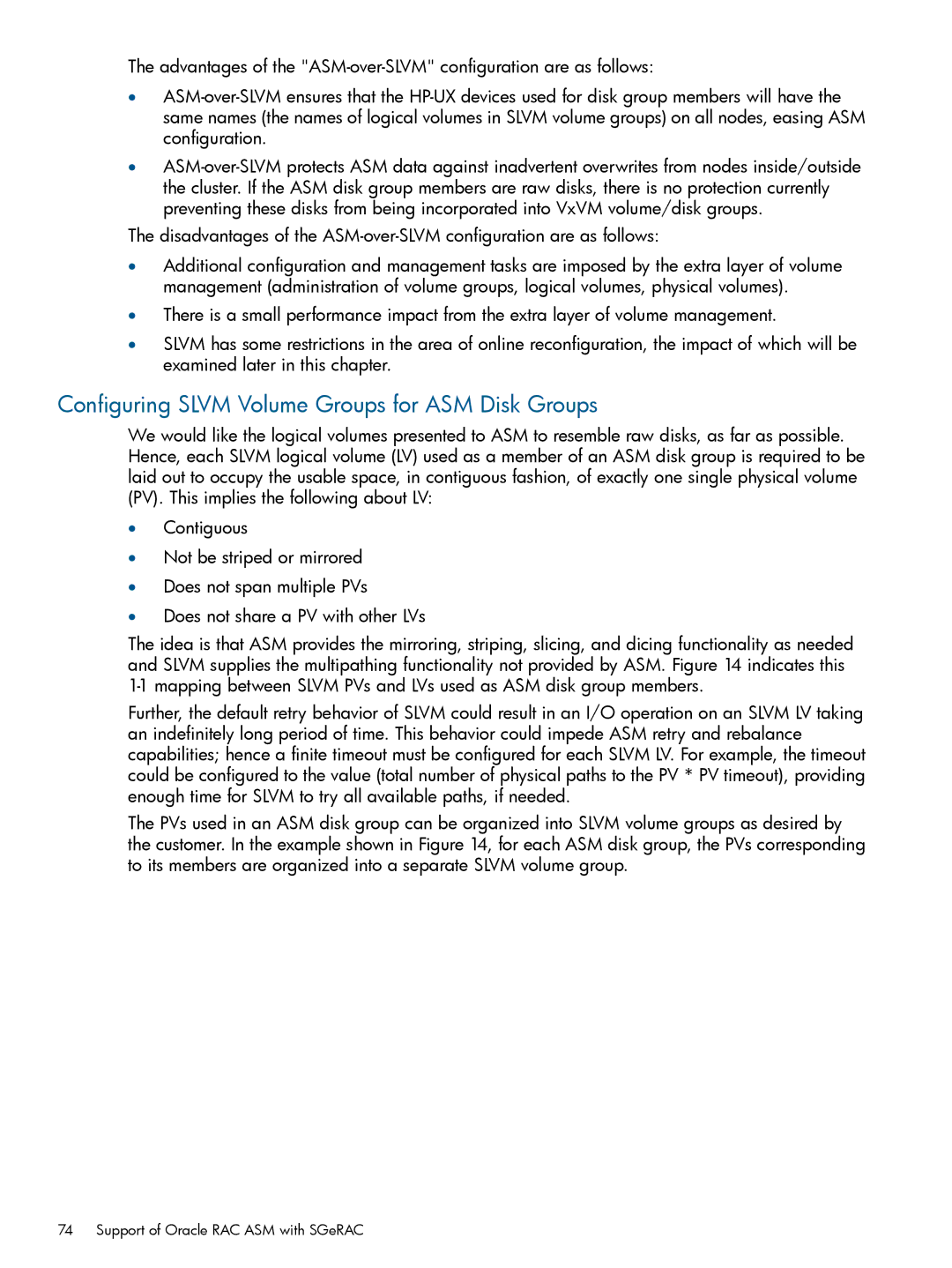 HP Serviceguard Extension for RAC (SGeRAC) manual Configuring Slvm Volume Groups for ASM Disk Groups 