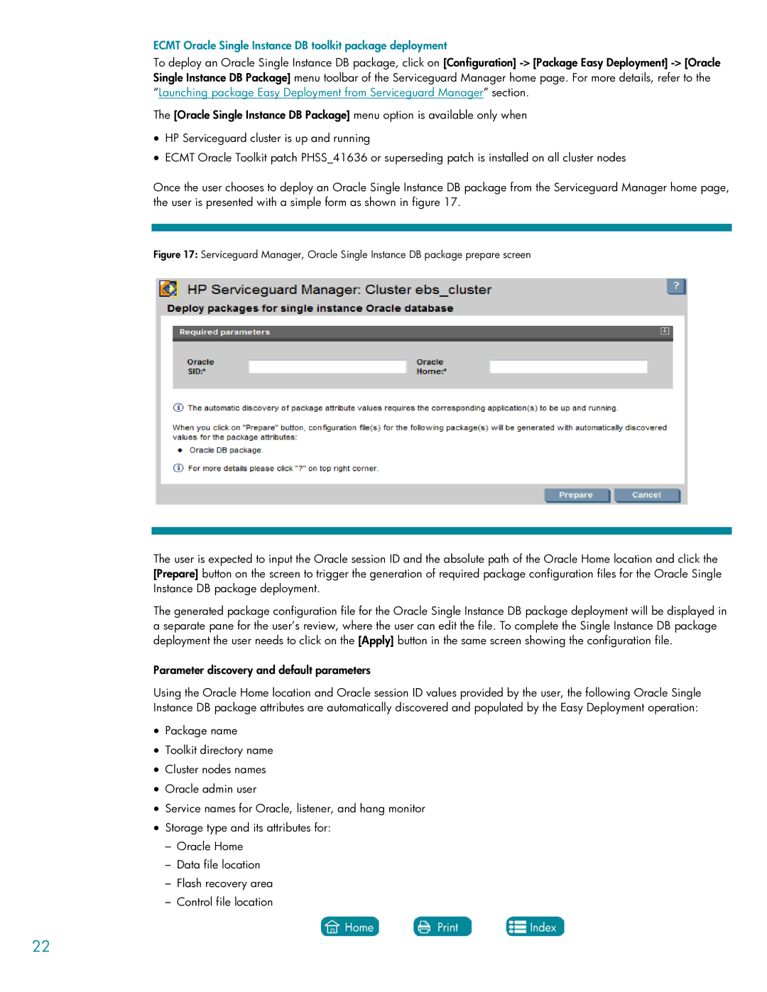 HP Serviceguard Extension for SAP (SGeSAP) manual Ecmt Oracle Single Instance DB toolkit package deployment 