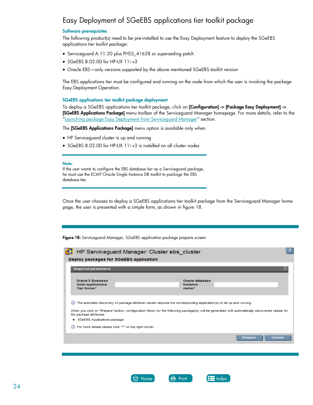 HP Serviceguard Extension for SAP (SGeSAP) manual Easy Deployment of SGeEBS applications tier toolkit package 