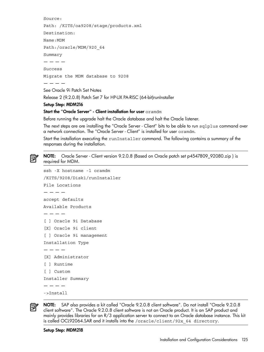 HP Serviceguard Extension for SAP (SGeSAP) manual Setup Step MDM218 