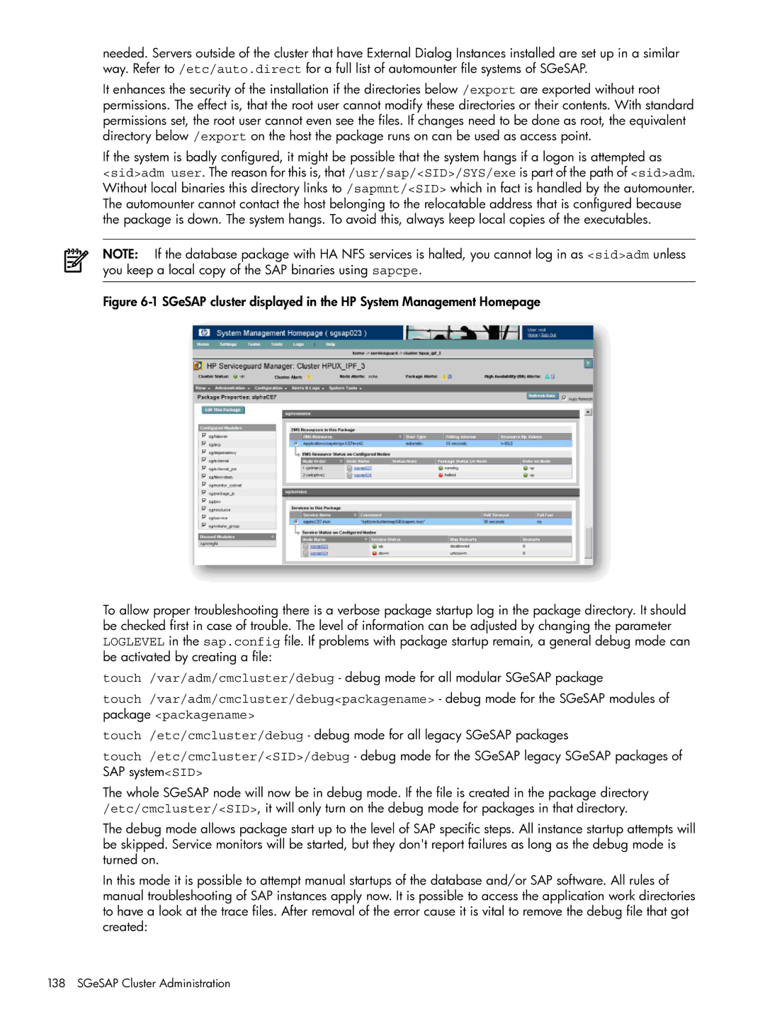 HP Serviceguard Extension for SAP (SGeSAP) manual SGeSAP Cluster Administration 