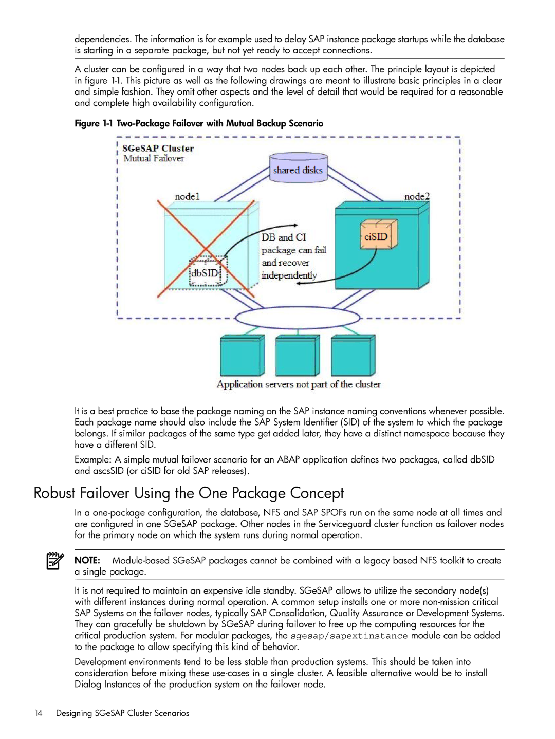 HP Serviceguard Extension for SAP (SGeSAP) manual Robust Failover Using the One Package Concept 