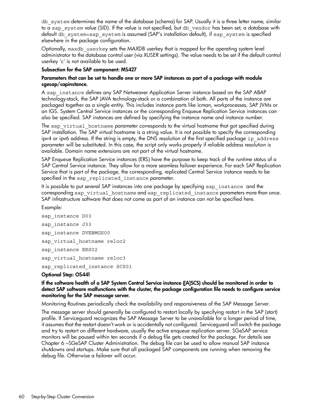 HP Serviceguard Extension for SAP (SGeSAP) manual Step-by-Step Cluster Conversion 