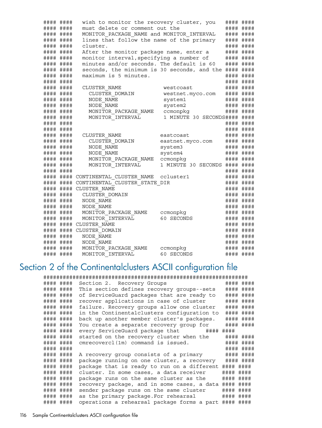 HP Serviceguard Metrocluster manual Clustername 