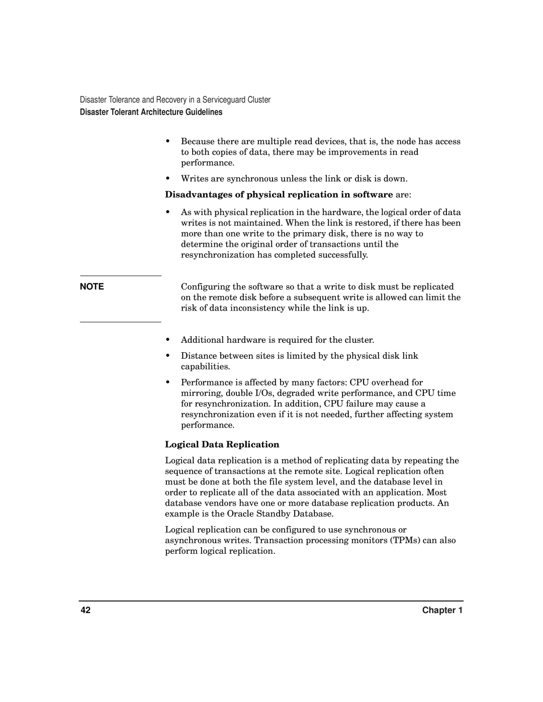 HP serviceguard t2808-90006 manual Disadvantages of physical replication in software are, Logical Data Replication 