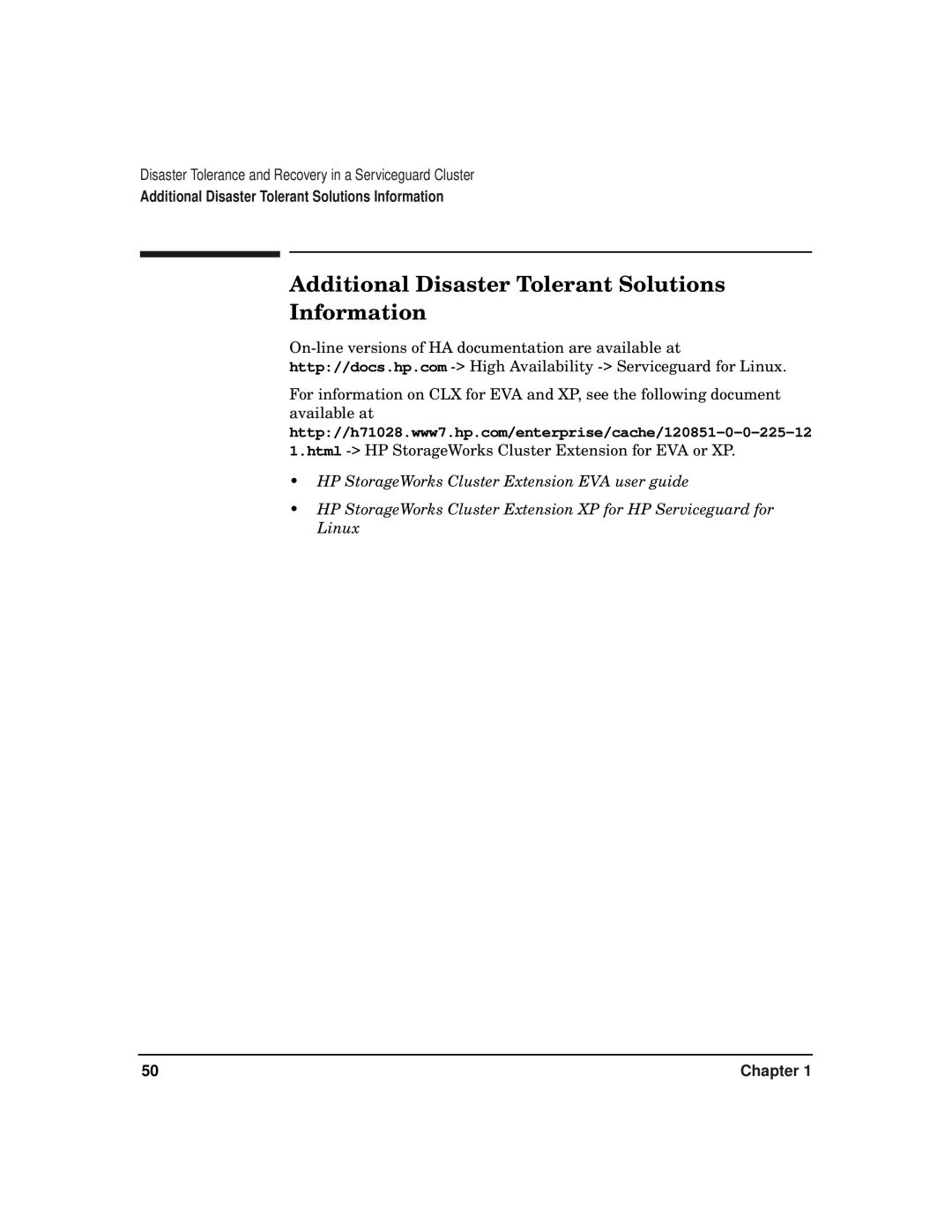 HP serviceguard t2808-90006 manual Additional Disaster Tolerant Solutions Information 