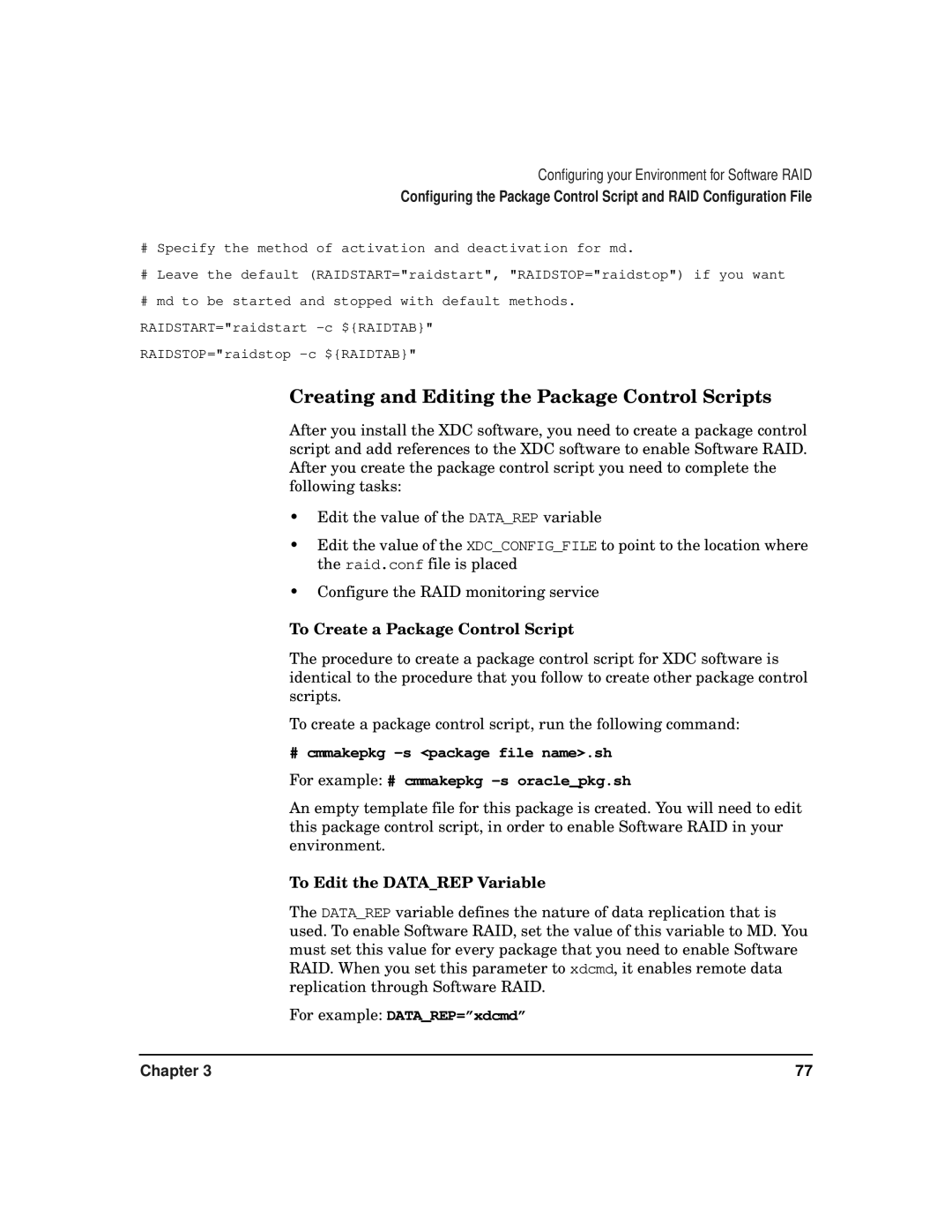 HP serviceguard t2808-90006 manual Creating and Editing the Package Control Scripts, To Create a Package Control Script 