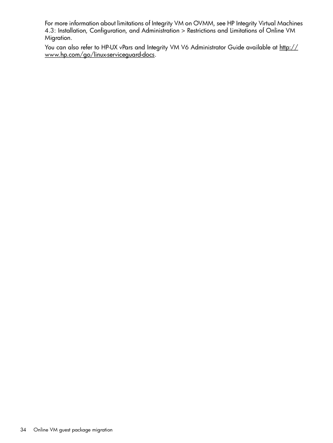 HP Serviceguard Toolkit for Integrity Virtual Servers manual Online VM guest package migration 