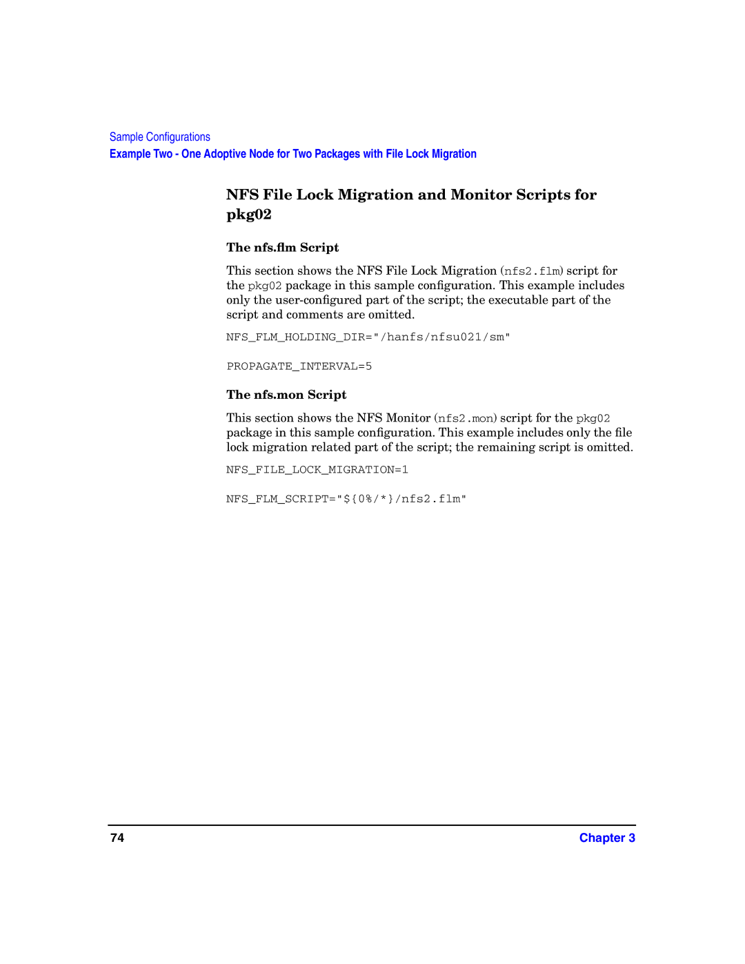 HP Serviceguard Toolkit for NFS manual NFS File Lock Migration and Monitor Scripts for pkg02 