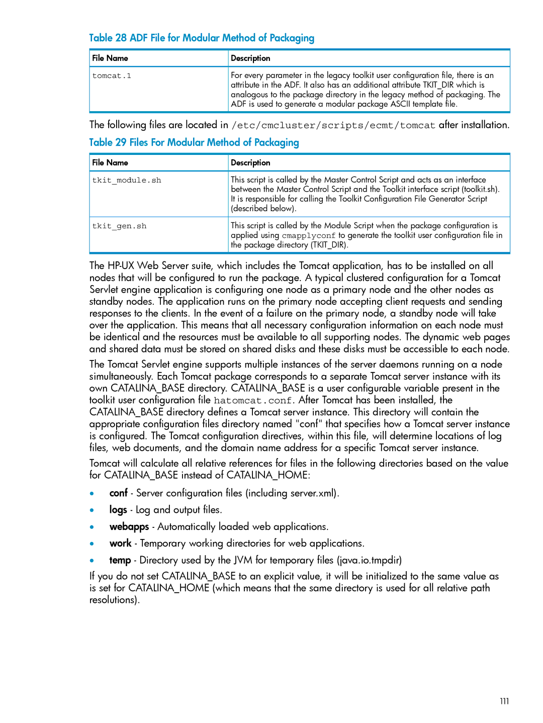 HP Serviceguard Toolkit for Oracle Data Guard manual ADF File for Modular Method of Packaging, 111 