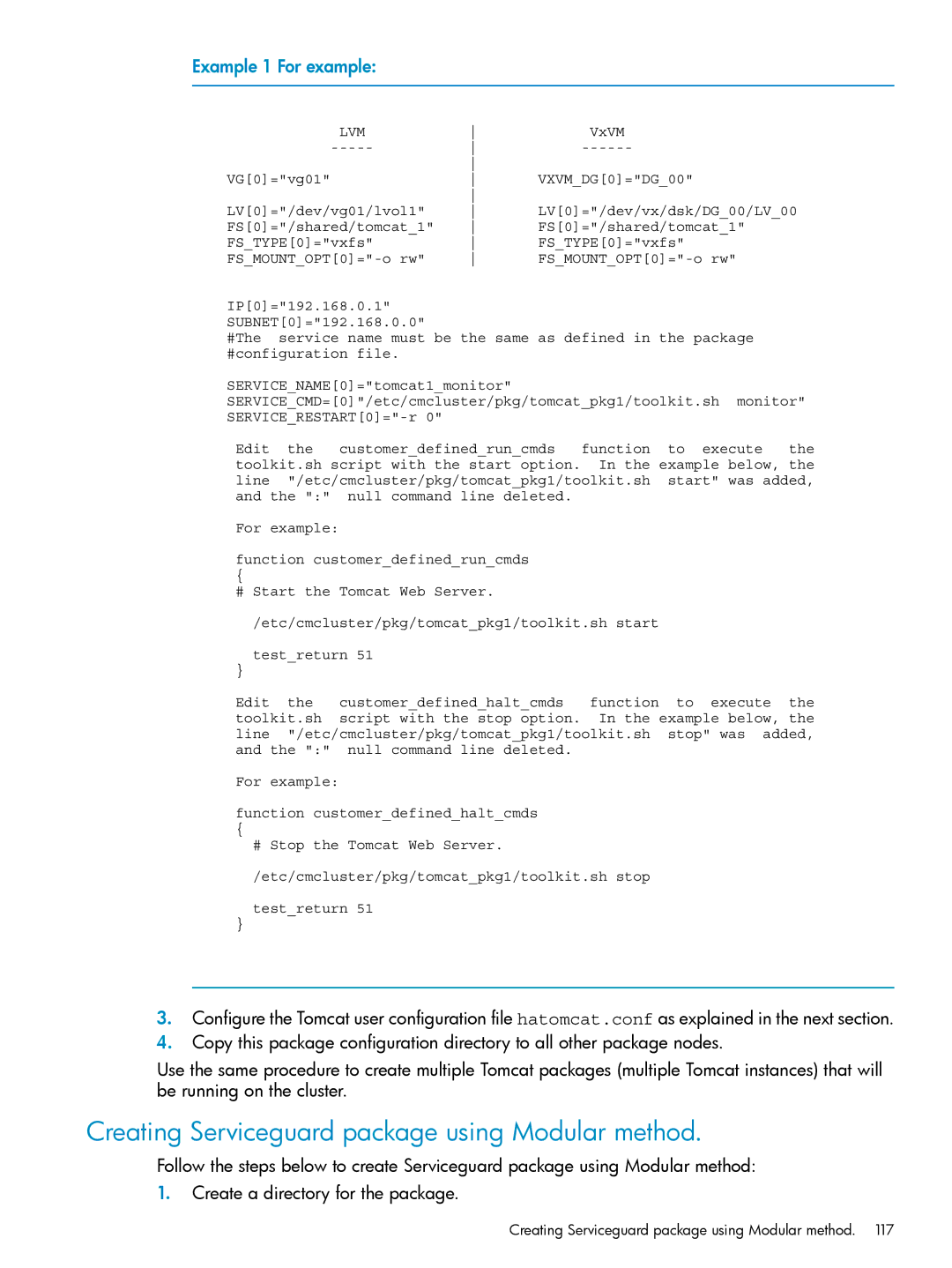 HP Serviceguard Toolkit for Oracle Data Guard manual Example 1 For example, Lvm 