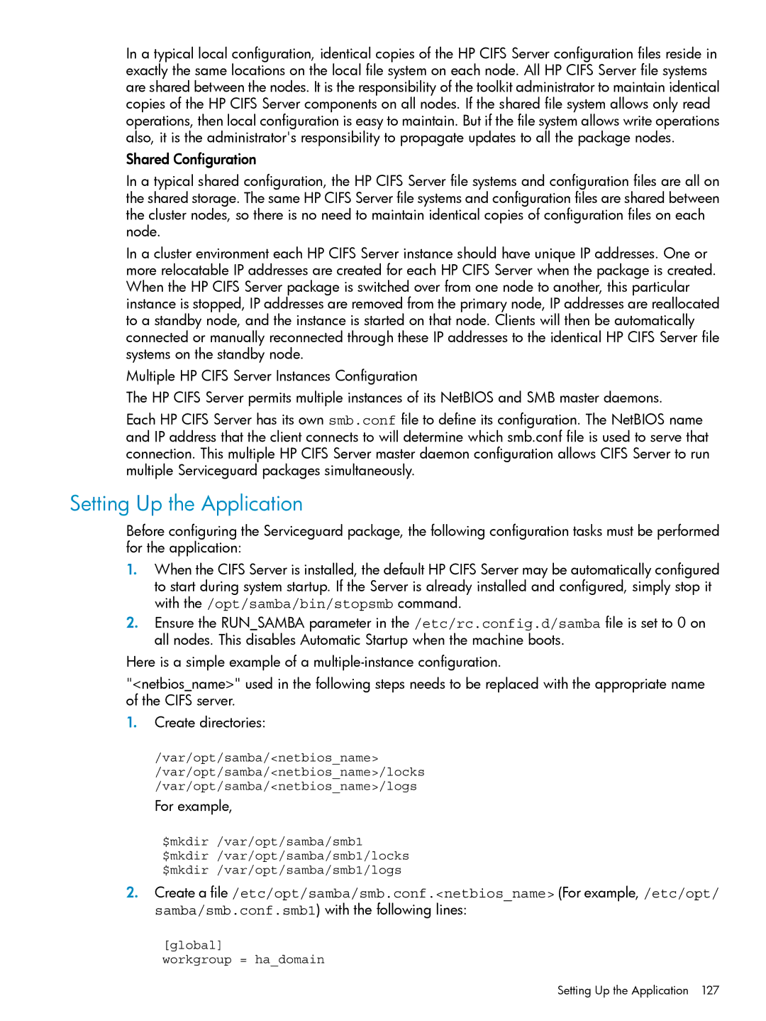 HP Serviceguard Toolkit for Oracle Data Guard manual Global Workgroup = hadomain 