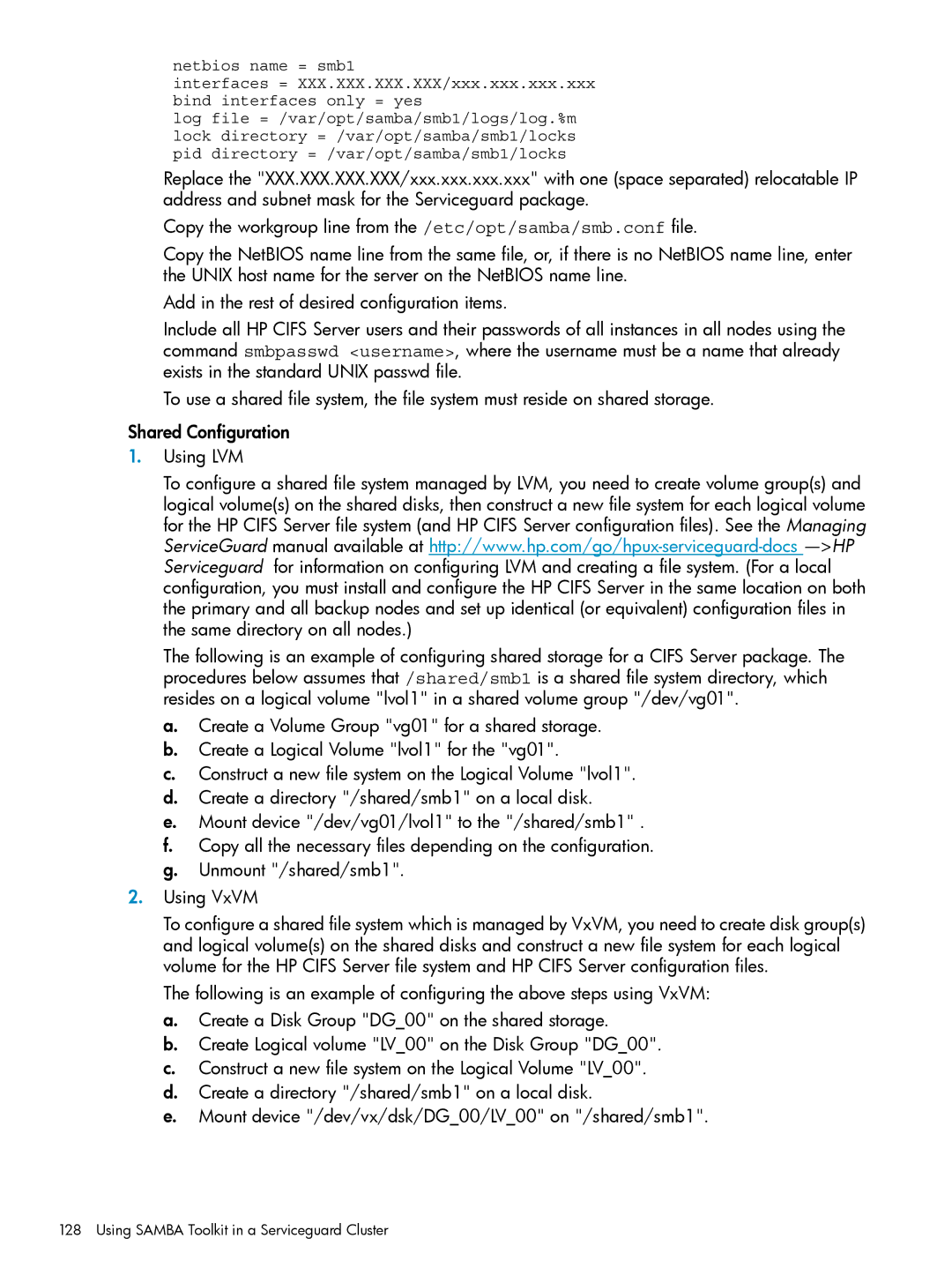 HP Serviceguard Toolkit for Oracle Data Guard manual Using Samba Toolkit in a Serviceguard Cluster 