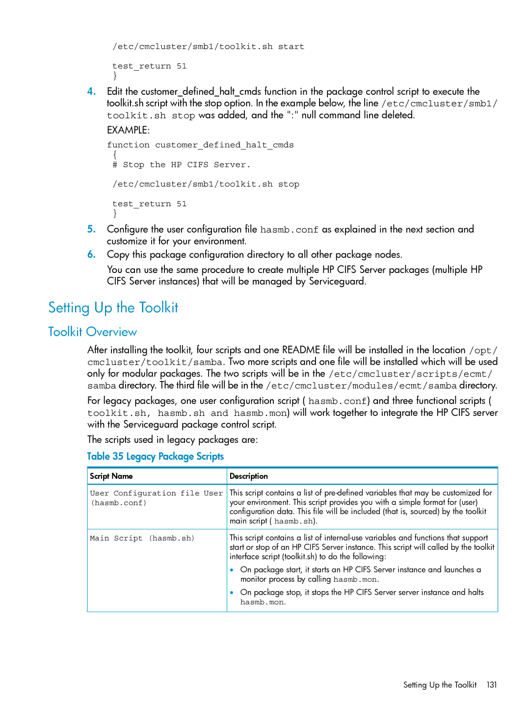 HP Serviceguard Toolkit for Oracle Data Guard manual Script Name Description, Main script hasmb.sh 