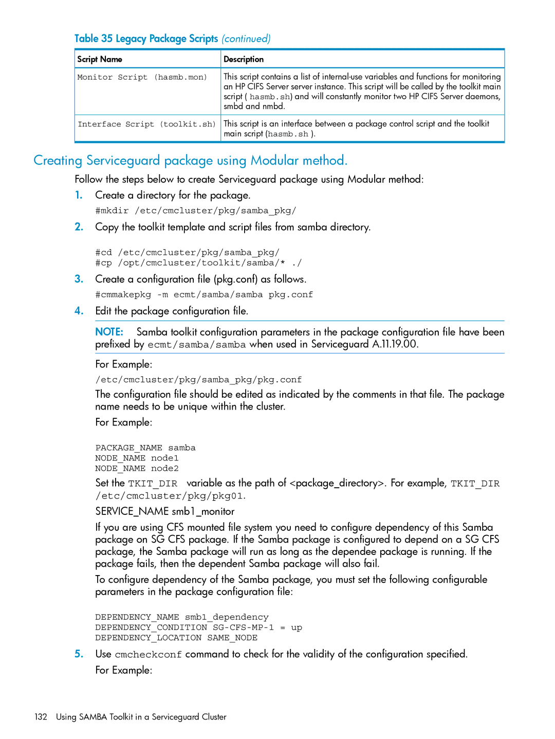 HP Serviceguard Toolkit for Oracle Data Guard manual Creating Serviceguard package using Modular method, Script Name 