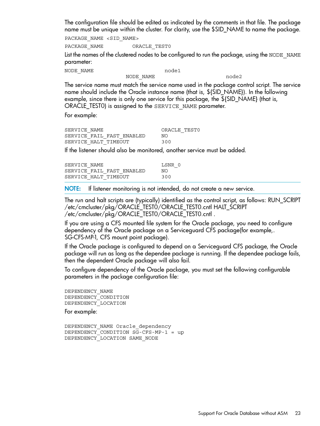 HP Serviceguard Toolkit for Oracle Data Guard manual Packagename Sidname Packagename ORACLETEST0 