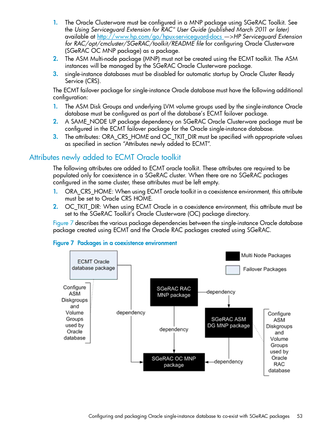 HP Serviceguard Toolkit for Oracle Data Guard manual Attributes newly added to Ecmt Oracle toolkit 