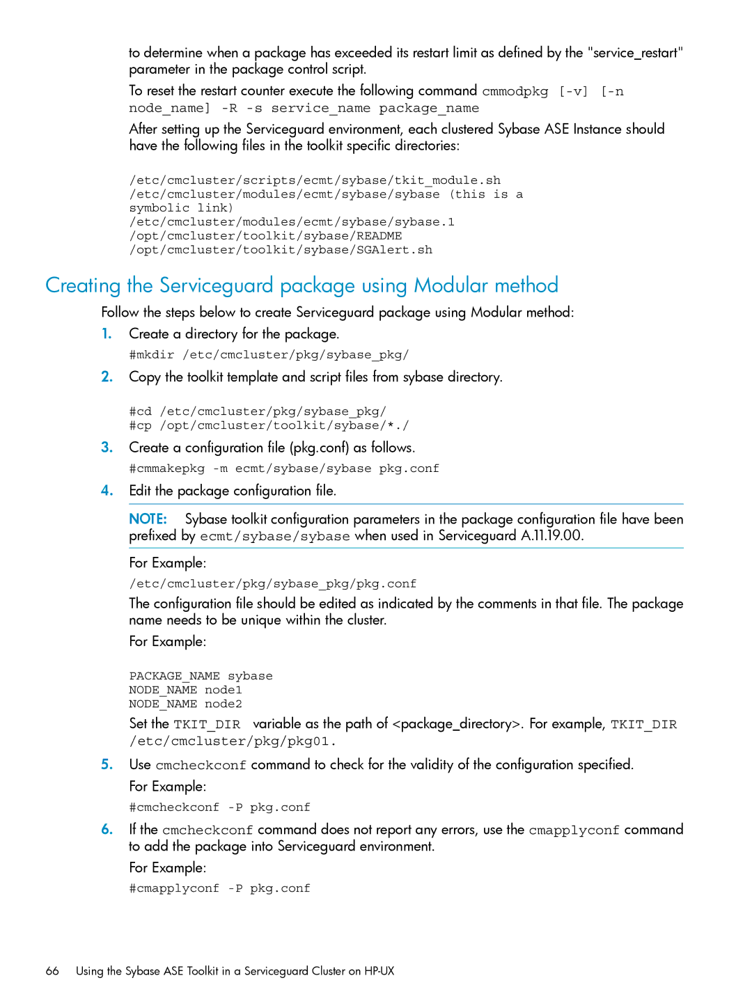 HP Serviceguard Toolkit for Oracle Data Guard manual Creating the Serviceguard package using Modular method 