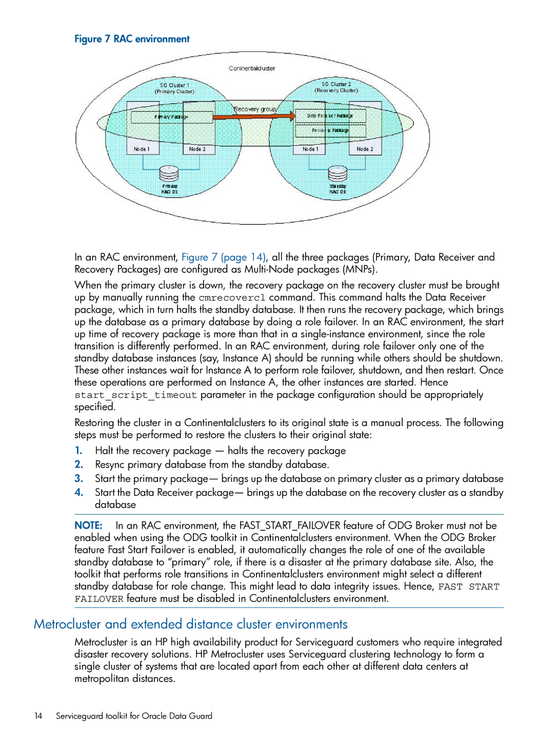 HP Serviceguard Toolkits for Database Replication Solutions manual Metrocluster and extended distance cluster environments 