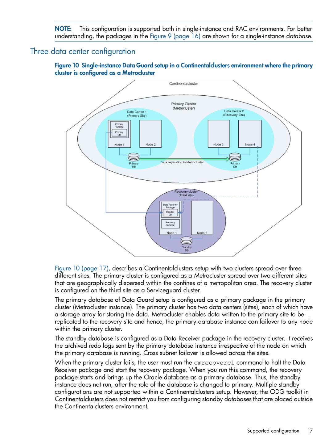 HP Serviceguard Toolkits for Database Replication Solutions manual Three data center configuration 