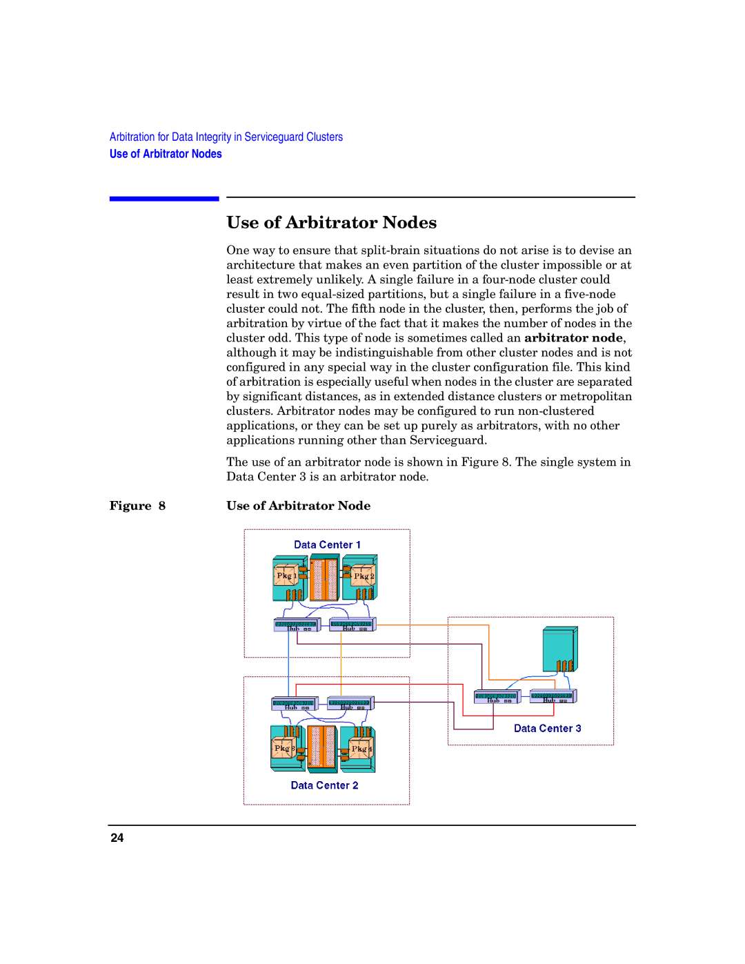 HP Serviceguard manual Use of Arbitrator Nodes 