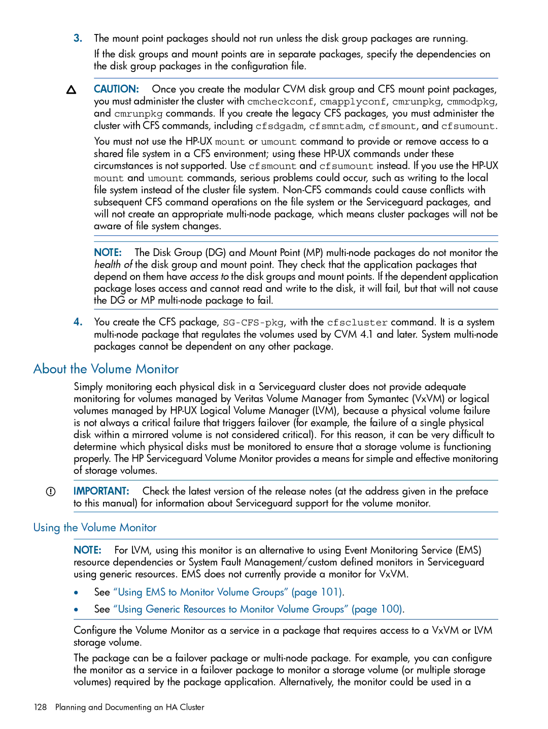 HP Serviceguard manual About the Volume Monitor, Using the Volume Monitor 