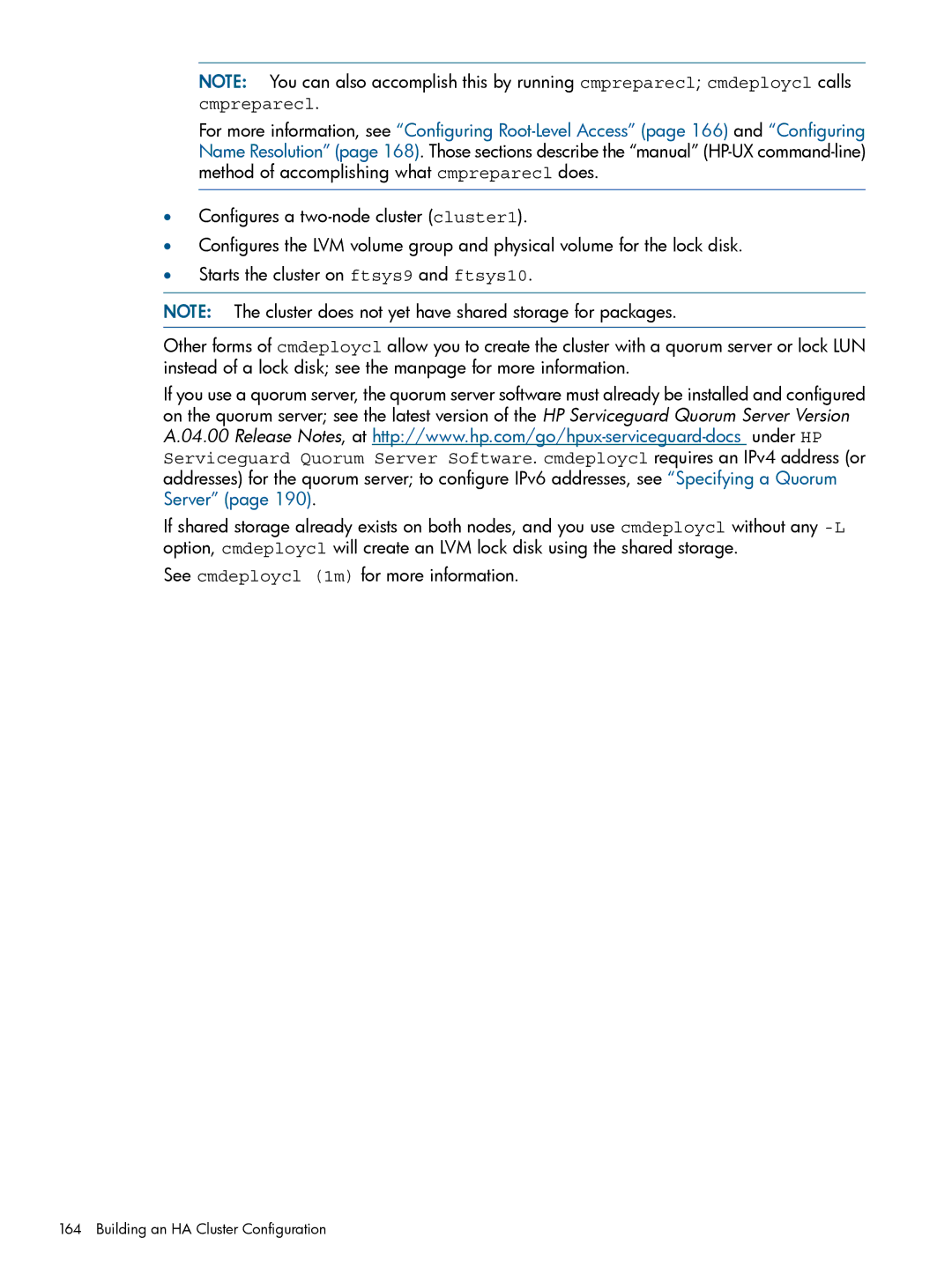 HP Serviceguard manual Building an HA Cluster Configuration 