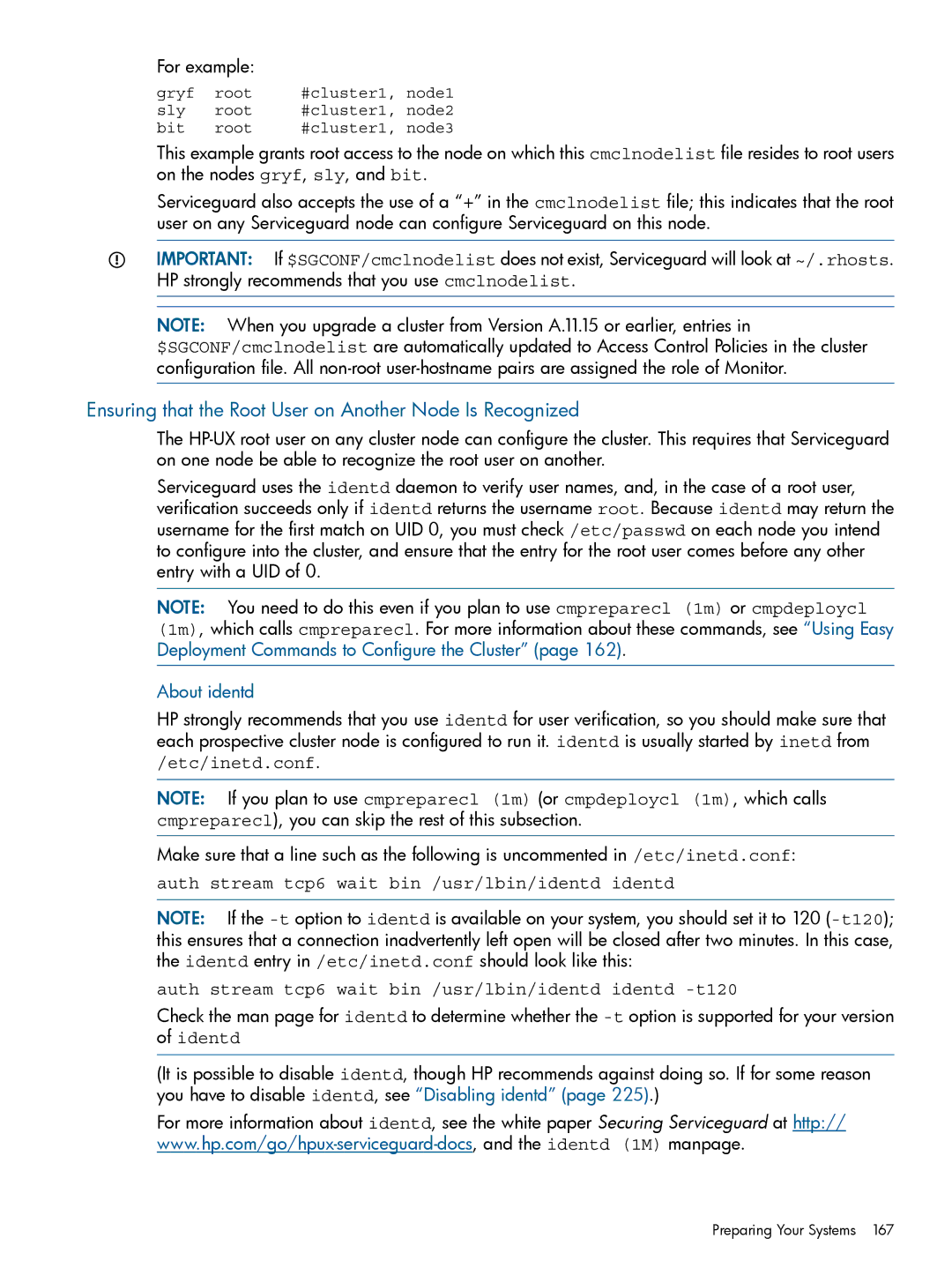 HP Serviceguard manual Ensuring that the Root User on Another Node Is Recognized, About identd 