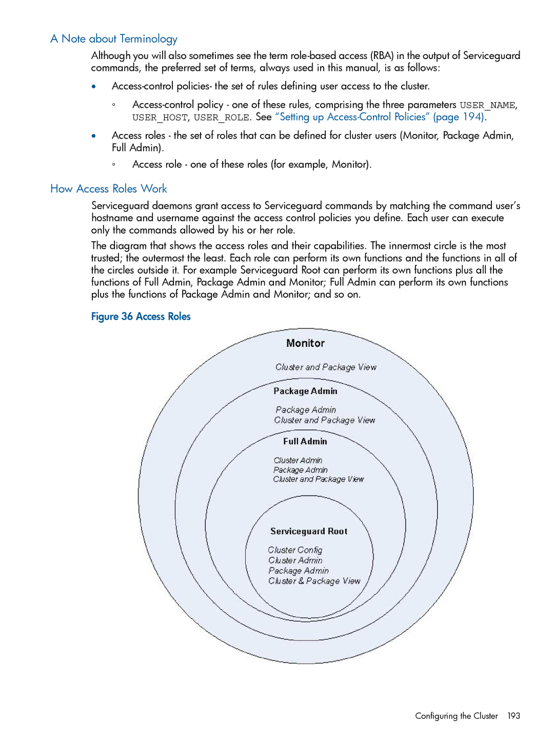 HP Serviceguard manual How Access Roles Work 