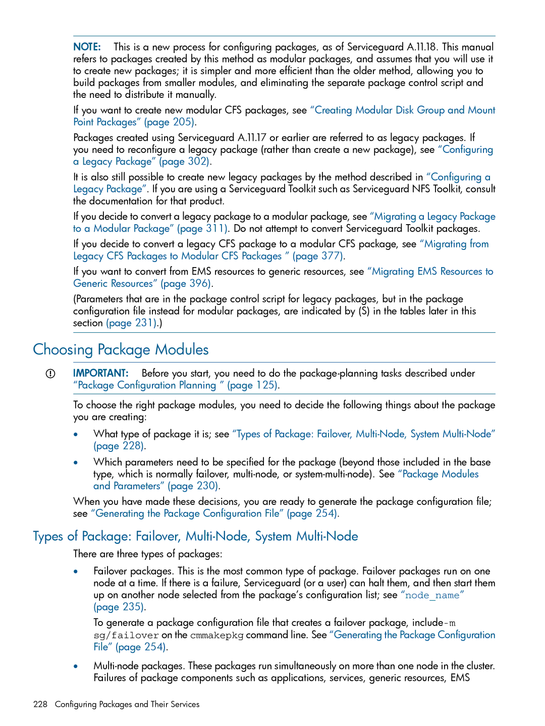 HP Serviceguard manual Choosing Package Modules, Types of Package Failover, Multi-Node, System Multi-Node 