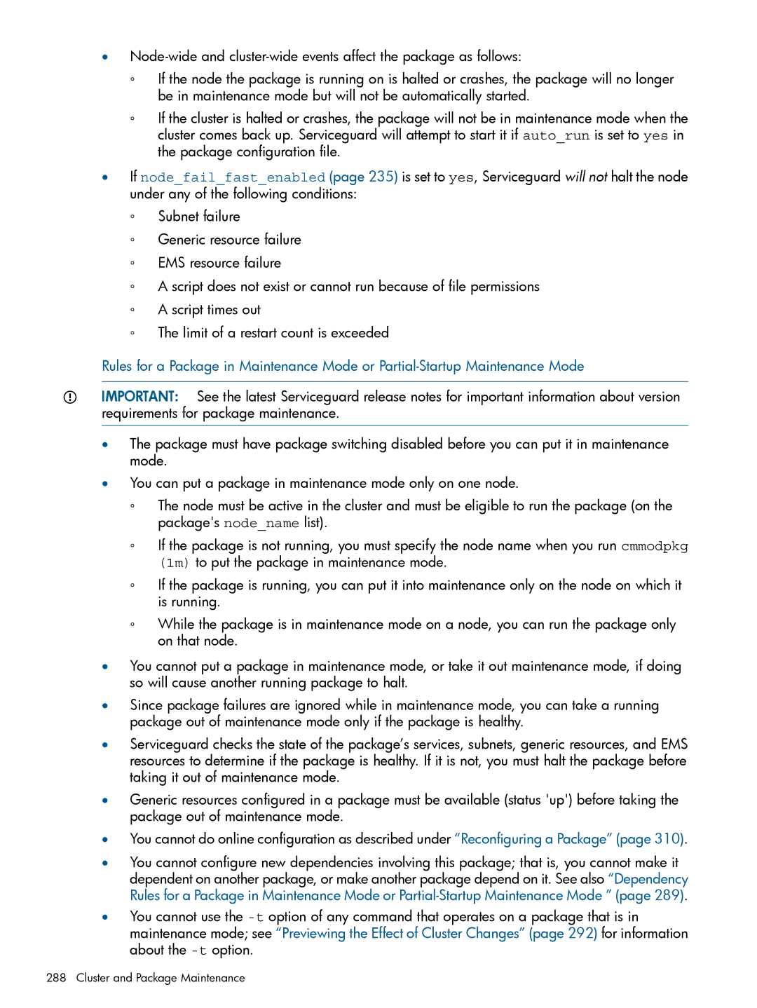 HP Serviceguard manual Cluster and Package Maintenance 