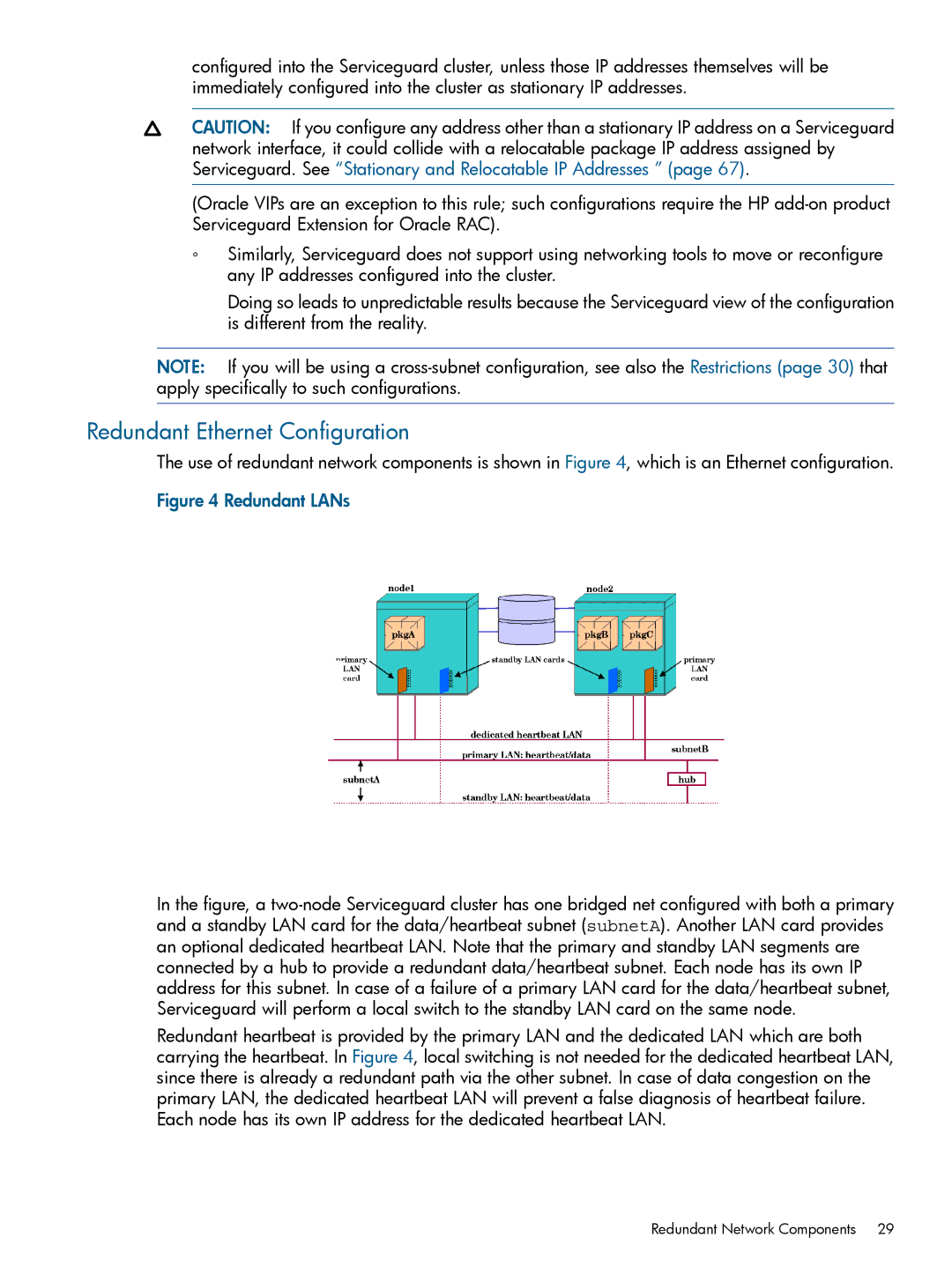 HP Serviceguard manual Redundant Ethernet Configuration, Redundant LANs 