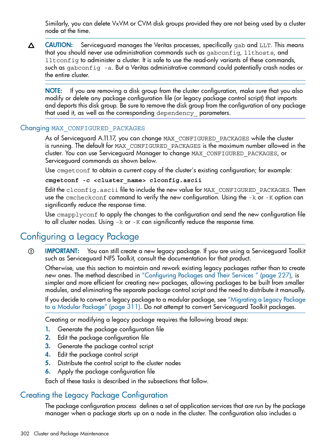 HP Serviceguard manual Configuring a Legacy Package, Creating the Legacy Package Configuration 