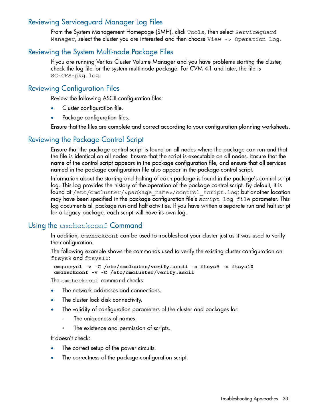 HP manual Reviewing Serviceguard Manager Log Files, Reviewing the System Multi-node Package Files 