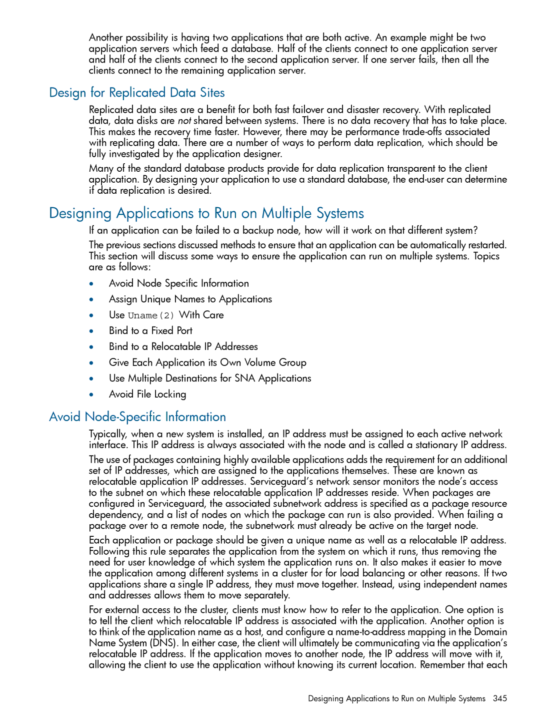 HP Serviceguard manual Designing Applications to Run on Multiple Systems, Design for Replicated Data Sites 