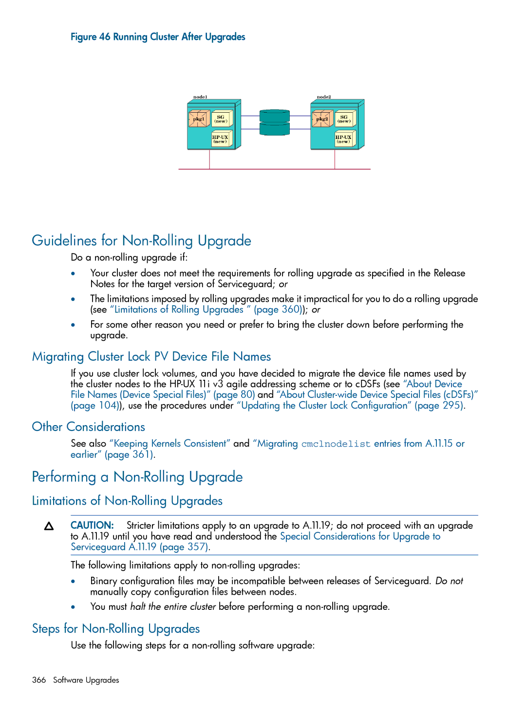 HP Serviceguard manual Guidelines for Non-Rolling Upgrade, Performing a Non-Rolling Upgrade 