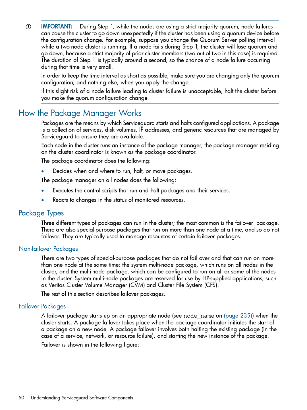 HP Serviceguard manual How the Package Manager Works, Package Types, Non-failover Packages, Failover Packages 