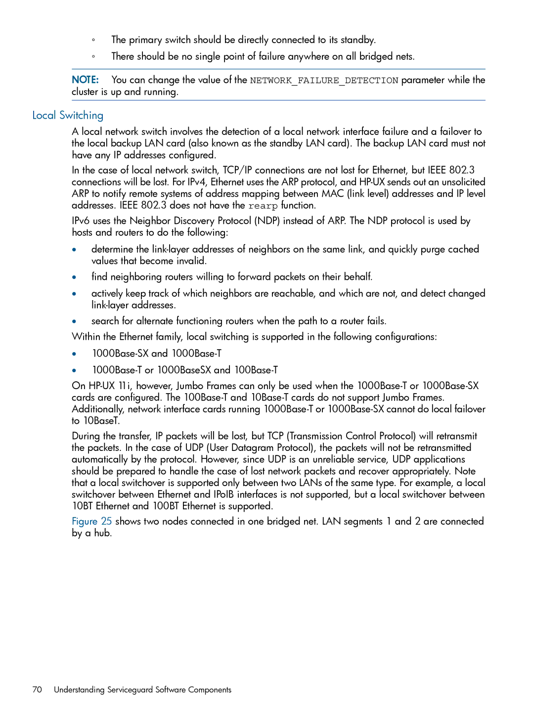 HP Serviceguard manual Local Switching 