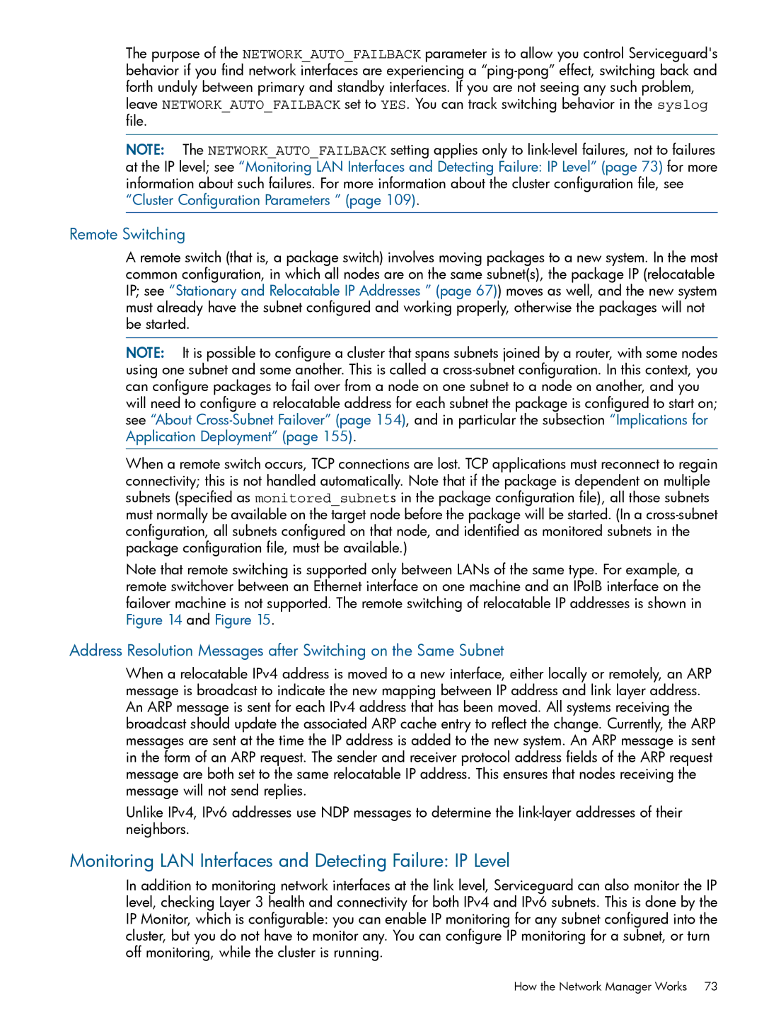 HP Serviceguard manual Monitoring LAN Interfaces and Detecting Failure IP Level, Remote Switching 