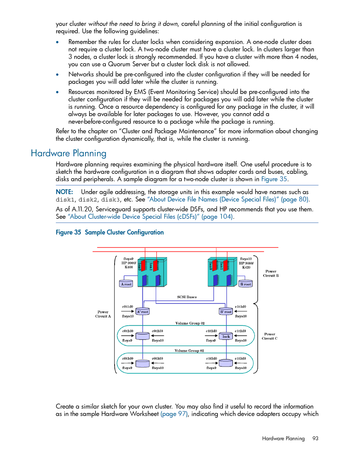 HP Serviceguard manual Hardware Planning, Sample Cluster Configuration 