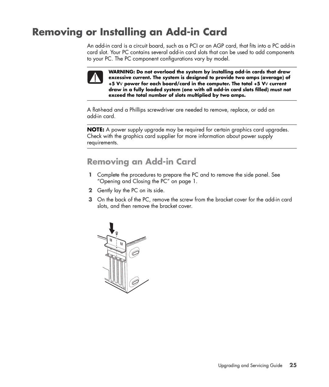 HP SG3245IN, SG3140IL manual Removing or Installing an Add-in Card, Removing an Add-in Card 