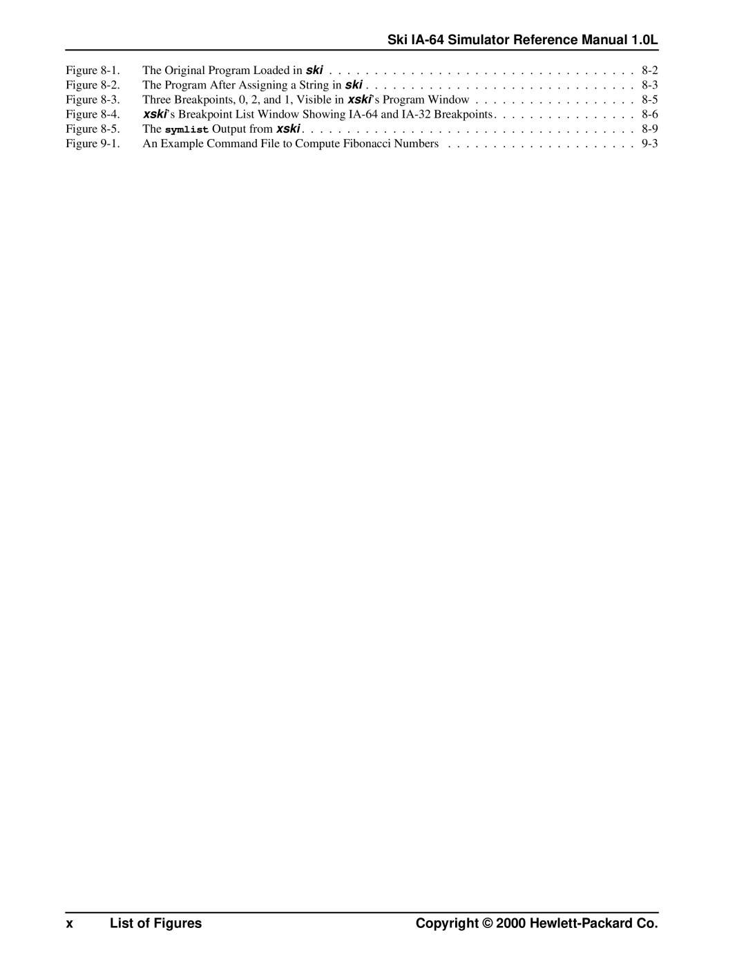 HP Ski Simulator manual Ski IA-64 Simulator Reference Manual 1.0L 