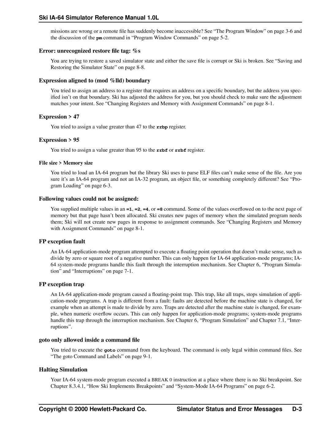 HP IA-64, Ski Simulator manual Expression 