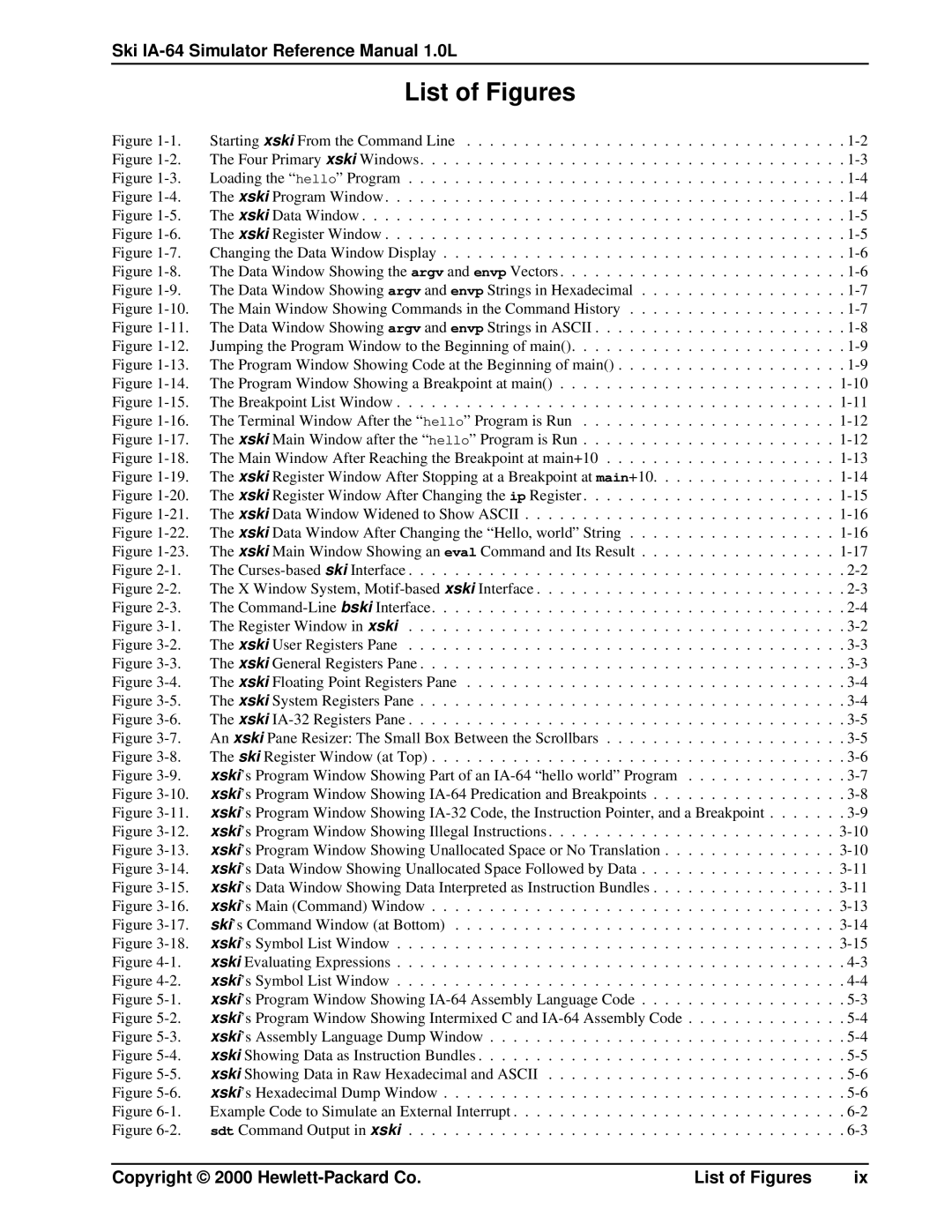 HP IA-64, Ski Simulator manual List of Figures 